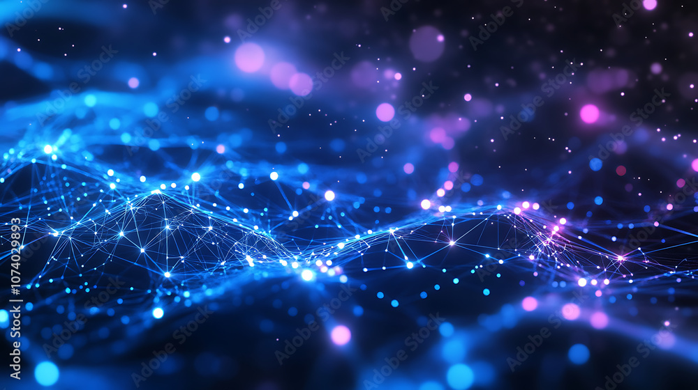 Leinwandbilder abstract digital network map of usa data transfer and connectivity visualization futuristic design