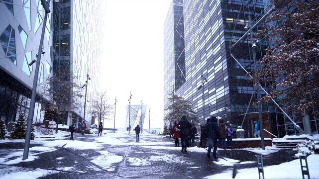 Winter in Oslo, business centre