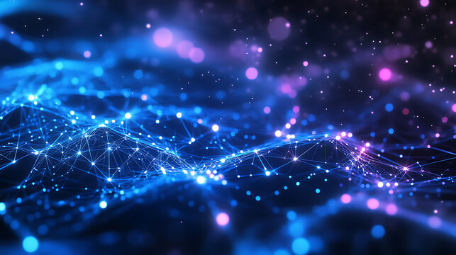 Abstract digital network map of usa data transfer and connectivity visualization futuristic design