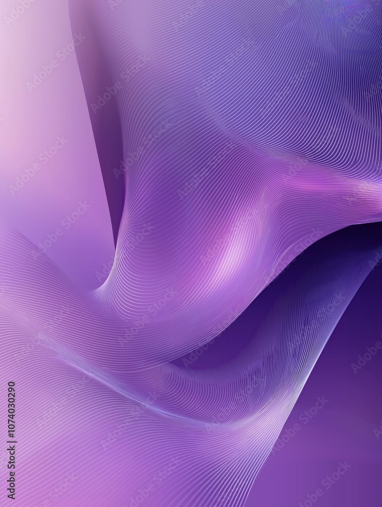 Poster abstract purple background with smooth waves and lines flowing