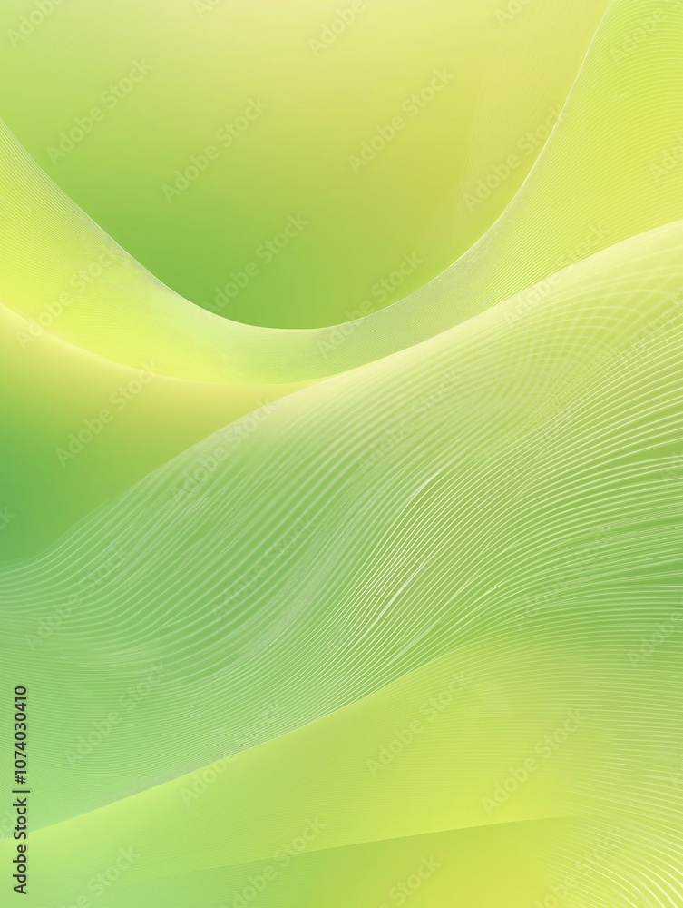 Poster abstract lime green background with smooth waves and lines