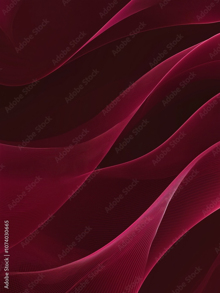Poster maroon abstract background with smooth flowing waves