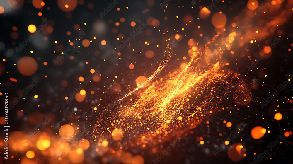 Aufkleber Dynamic particle flow in modern it tech wallpaper abstract digital background 3d rendering