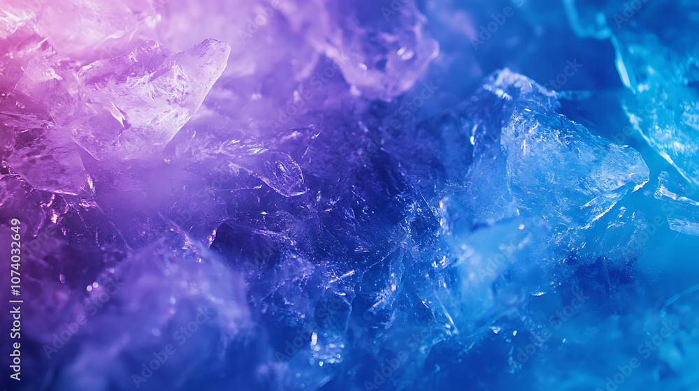 Poster Frosty ice rink texture with cool blue tones and crystallike patterns abstract photography