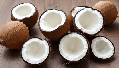 coconut on wooden background