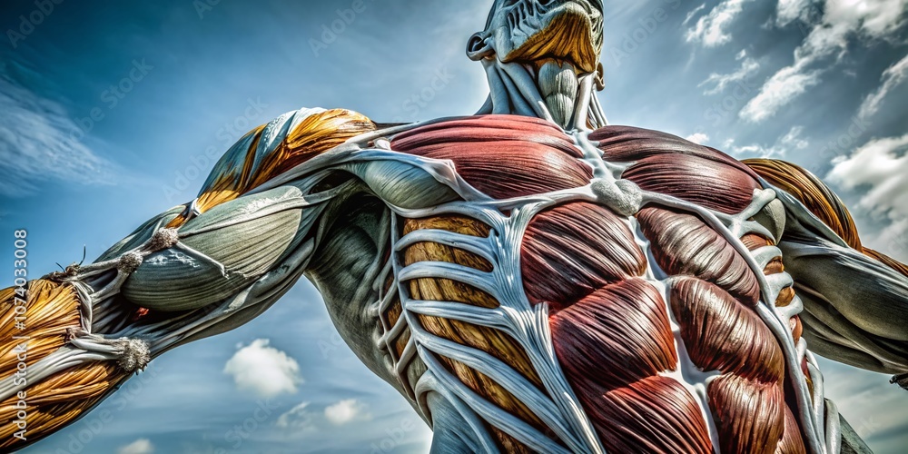 Poster aerial view of muscle tissue examples showcasing the structure and functionality of skeletal, cardia