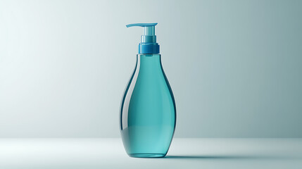 Hyperrealistic plastic pump bottle for shampoo or cosmetics highly detailed product mockup isolated on white