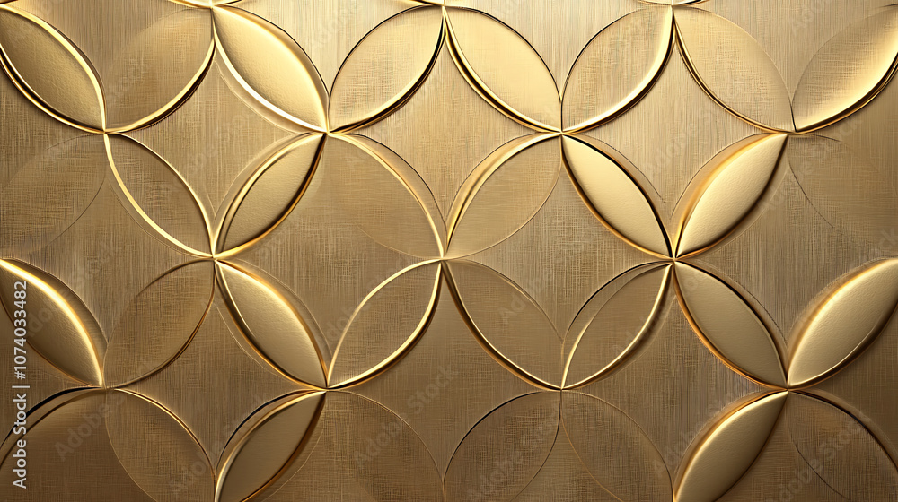 Poster Luxurious golden metal texture with intricate brushed patterns creating an opulent and sophisticated background 3d rendered illustration