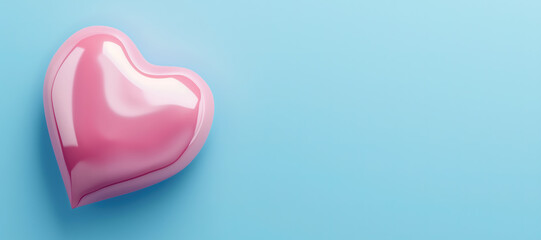 pink love icon on blue background 4