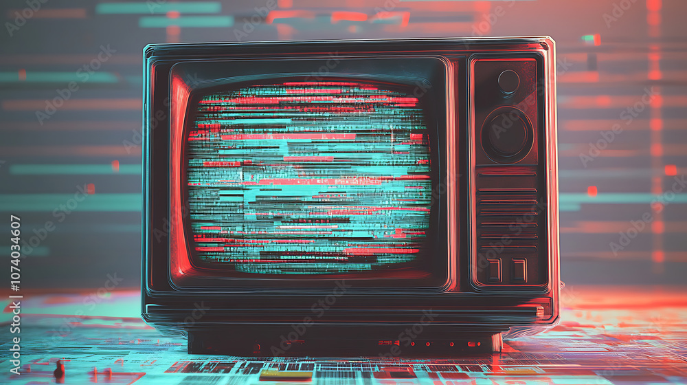 Poster retro vhs scanlines and tv static noise overlay pattern pixel glitch texture dystopian backdrop