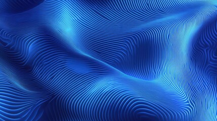 Abstract blue background with wavy lines.