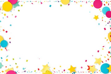 party streamers and confetti, frame with balloons and confetti, confetti background