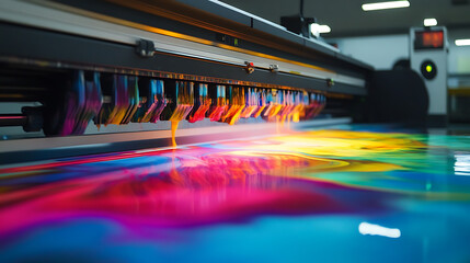 Powerful flow of RGB paint straight from the professional office printer