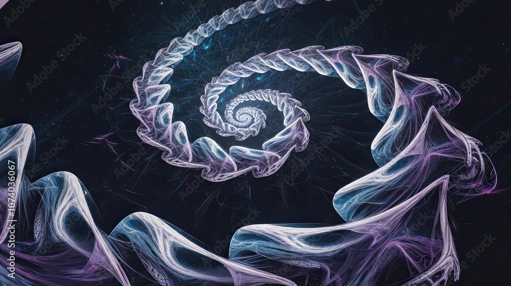Poster a stunning spiral design unfolds in a cosmic setting featuring glowing patterns and vibrant colors a