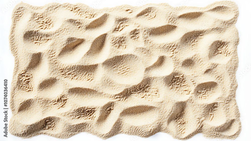 Poster scattered sand texture isolated on white background top view of natural material for design
