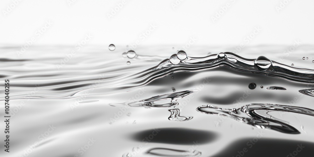 Poster Abstract Close-Up of Water Droplets Creating Ripples on a Smooth Surface