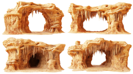 Natural Rock Formations With Icicles in a Desert Environment Generative AI