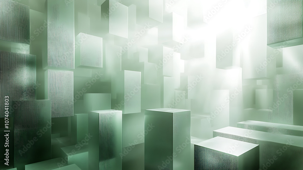 Aufkleber abstract green watercolor background with organic shapes and textures dynamic backdrop design