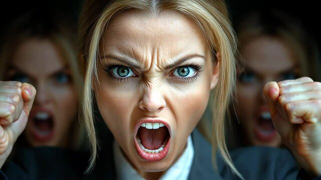 Indignant businesswomen expressing their outrage A