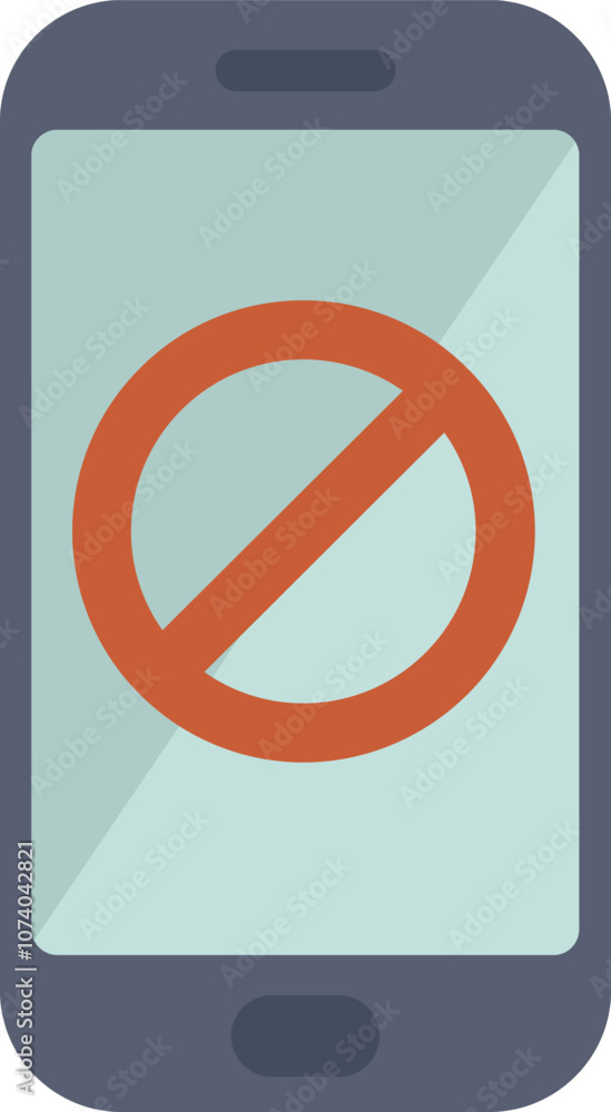Poster smartphone displaying a stop sign, representing the concept of no phone allowed