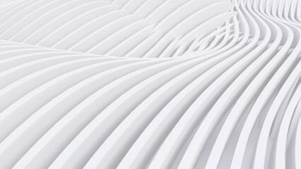 Abstract Curved Shapes. White Circular Background.