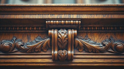 Ornate wooden detail showcasing intricate carvings and craftsmanship.