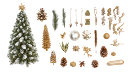 Elegant Christmas Trees With Decorative Ornaments Displayed Generative AI