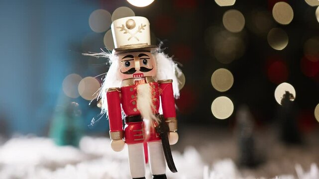 Christmas Nutcracker In Front Of The Tree