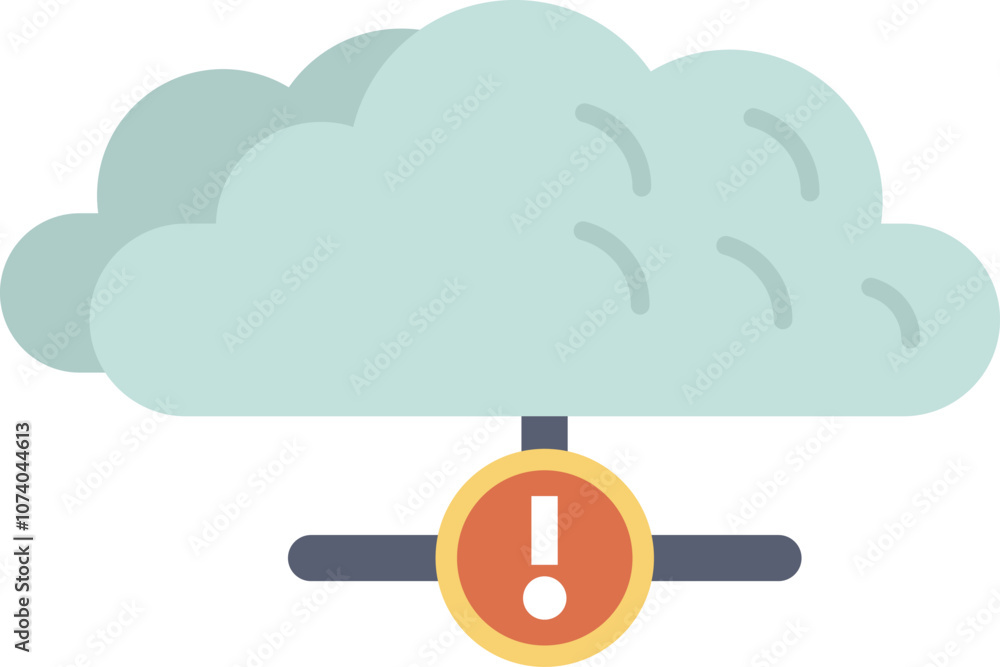Poster cloud computing network error alert showing a warning message