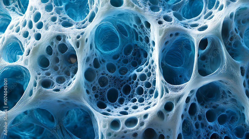 Poster close-up of a water purification membrane showcasing its intricate structure, essential for wastewat