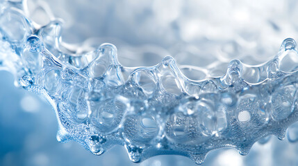 Close-up of a water purification membrane showcasing its intricate structure, essential for wastewater recycling and filtration processes