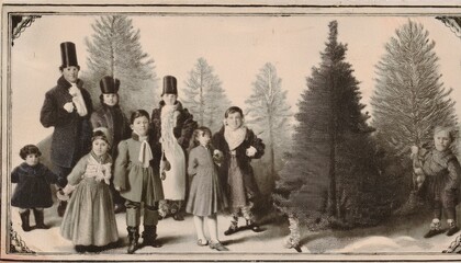  New year greetings 2026. Christmas card 2026. Cozy winter houses in Scandinavian style. Editable illustration for Christmas invitation, card and website banner. Scandinavian architecture.