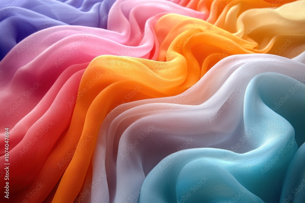 Poster abstract colorful fabric texture with wavy patterns