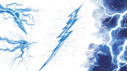 Comic-Style Lightning Effects on Clear Background Generative AI