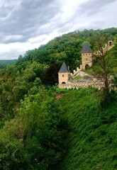 Fototapeta premium Historic Fortress, Castle in Czech Republic surrounded by dense forest