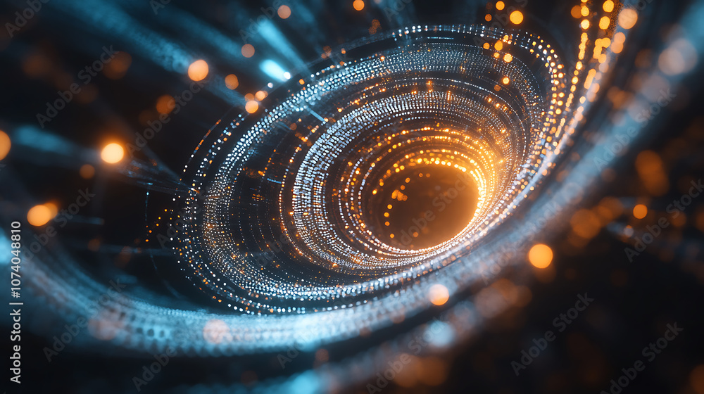 Poster abstract network connections with glowing nodes and lines on dark blue digital background futuristic