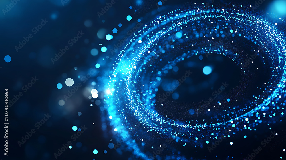 Leinwandbilder abstract network connections with glowing nodes and lines on dark blue digital background futuristic