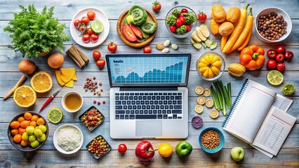 Business Allocation Concept in Food Photography: Thin Linear Design for Budgeting and Financial Planning
