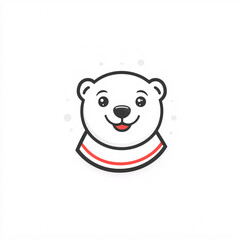 Fototapeta premium A cute and friendly cartoon polar bear character, featuring a joyful expression and simple design elements.