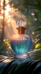 Elegant Perfume Bottle in Serene Nature Setting