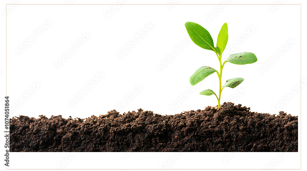 Poster isolated soil and dirt on white background with border frame