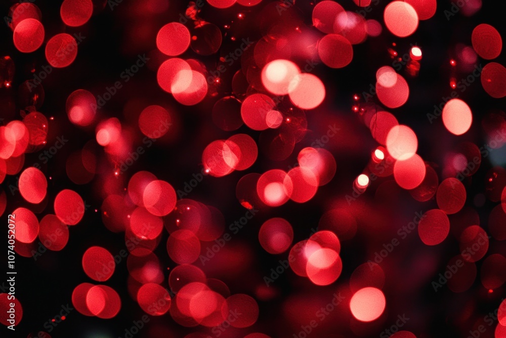 Poster abstract blurred red lights on a dark background