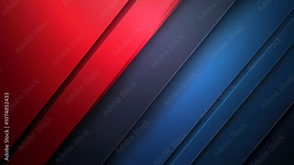 Poster red, white and blue vector background with flowing lines