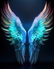 Obraz premium angel wings on dark background