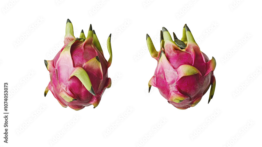 Poster fresh dragon fruits isolated on a transparent background for display generative ai