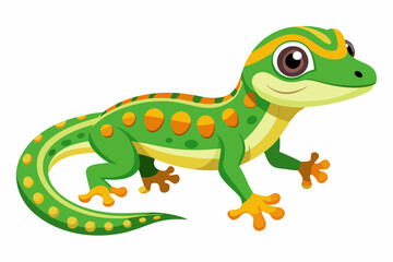  Madagascar day gecko on white background vector illustration