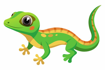  Madagascar day gecko on white background vector illustration