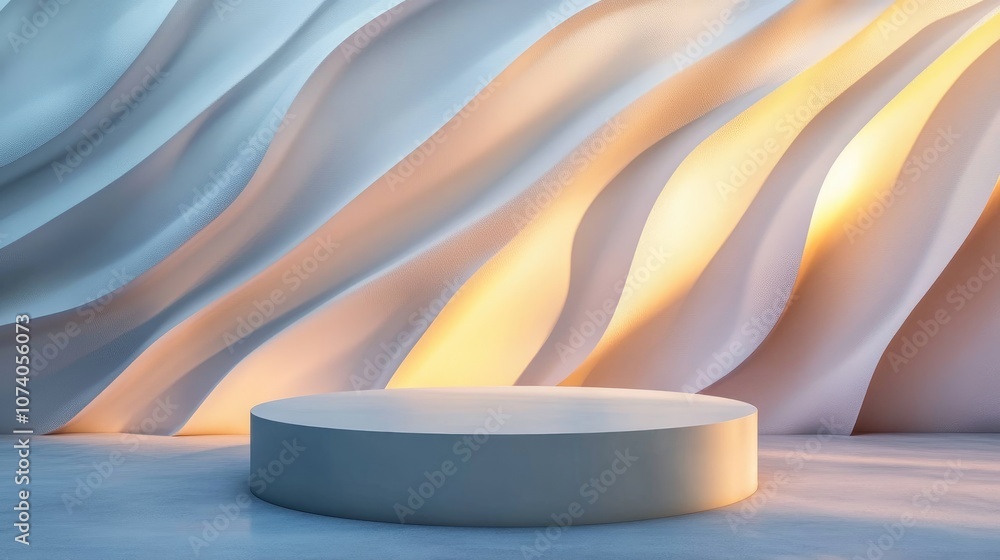 Aufkleber abstract background featuring a podium and wall created through 3d rendering