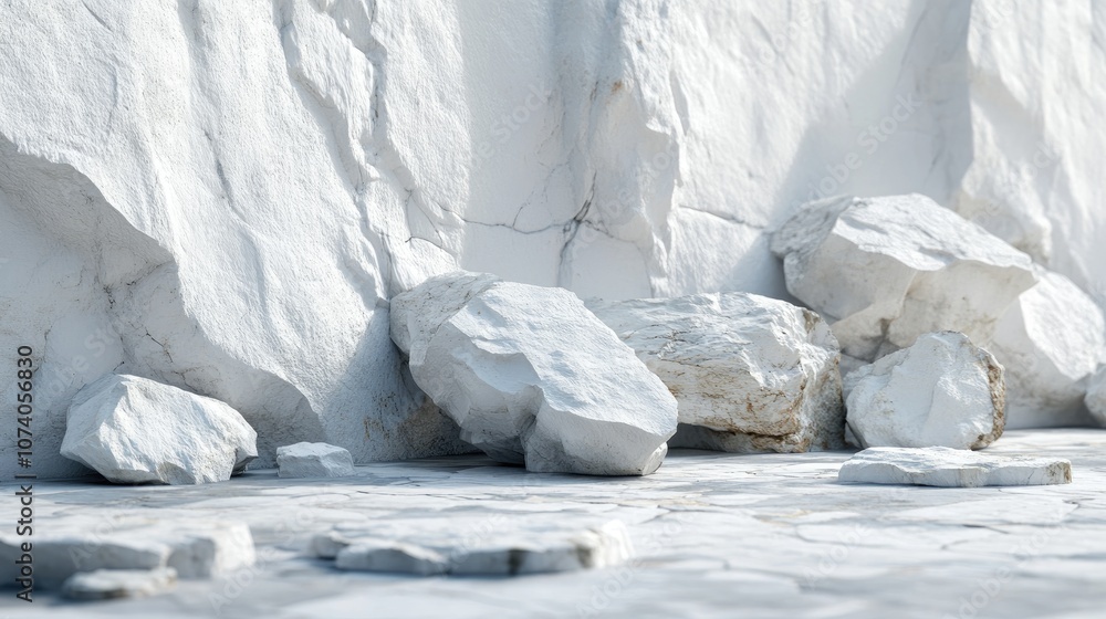 Poster minimalist geometric background featuring stone and rock shapes ideal for podium display or showcasi