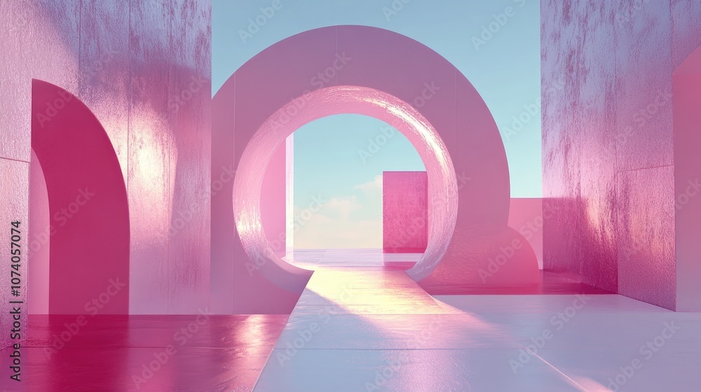 Leinwandbilder sleek geometric background in a minimalistic style 3d illustration and rendering
